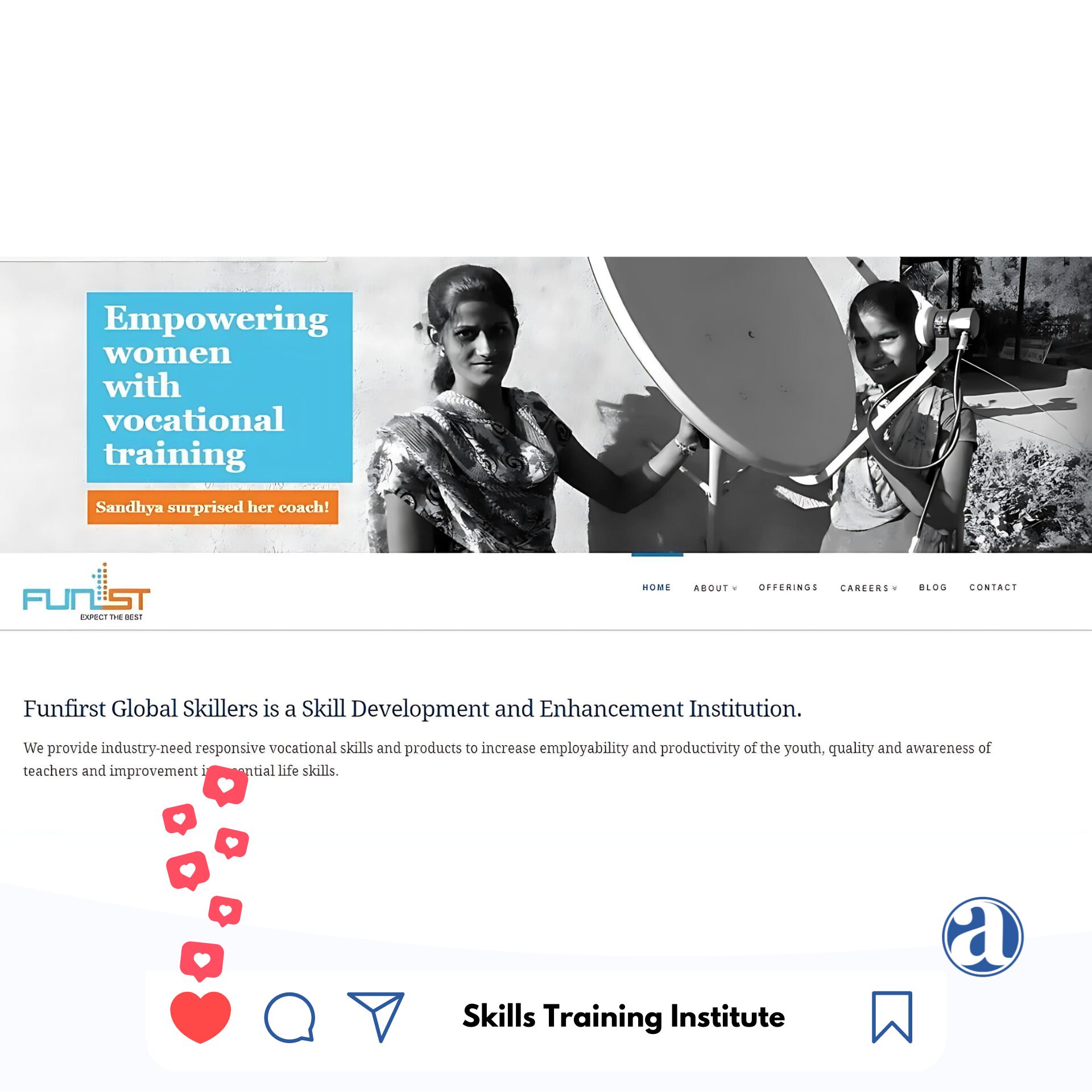 Skills Training Institute: Website design